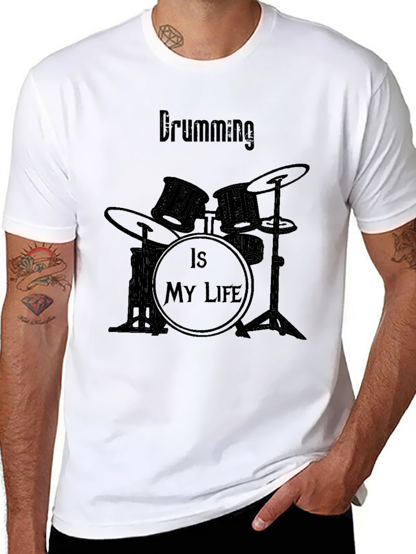 Drumming is My Life Black T-Shirt