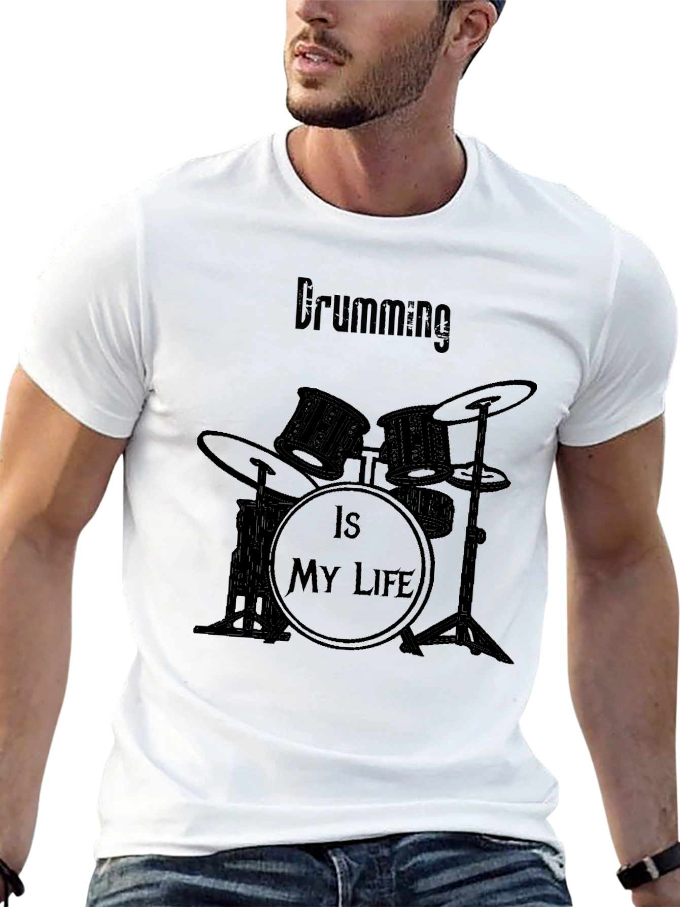 Drumming is My Life Black T-Shirt