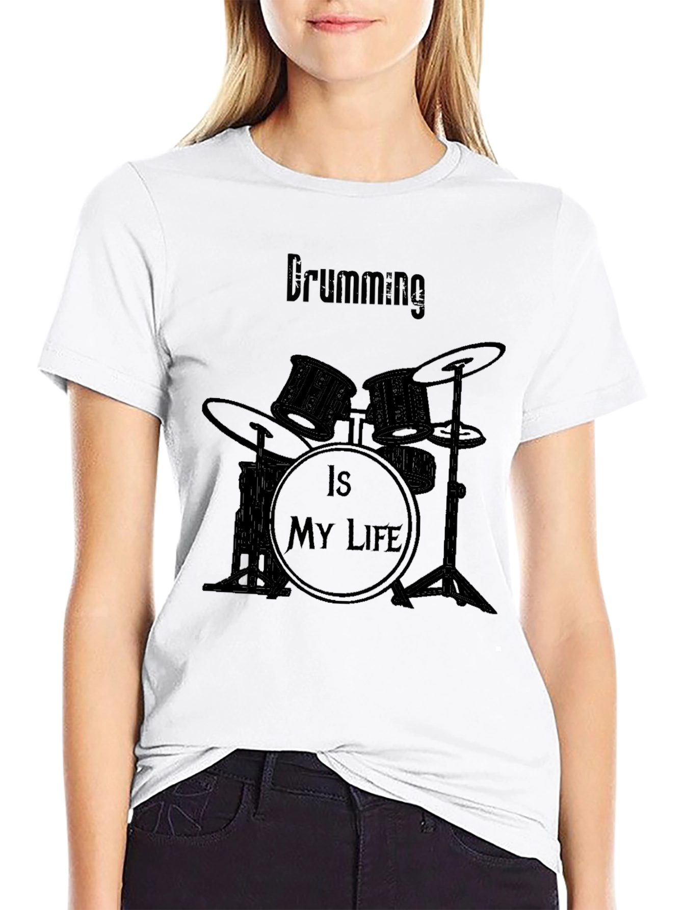 Drumming is My Life Black T-Shirt