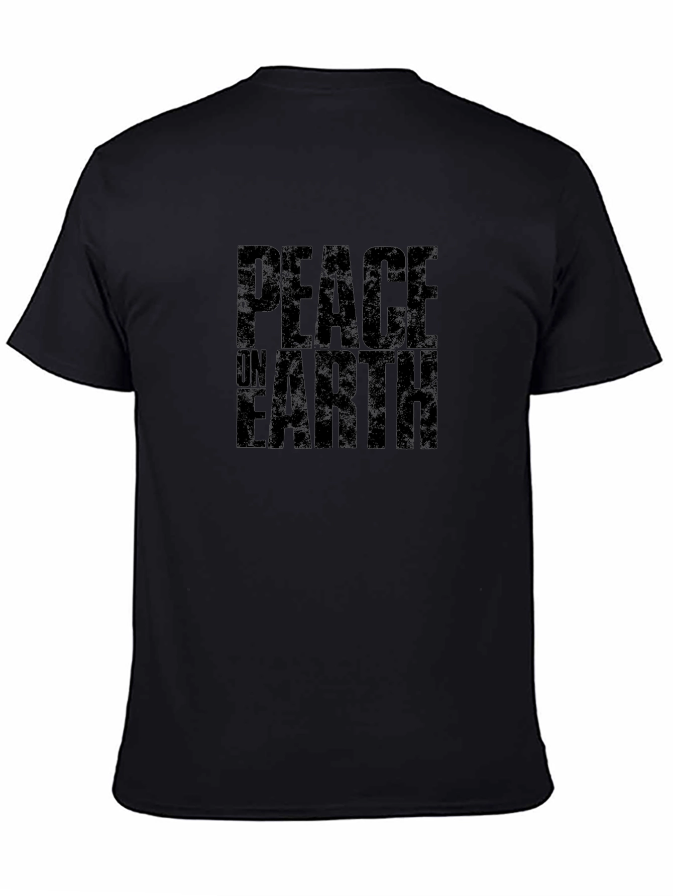 Peace on Earth Graphic Black T-Shirt