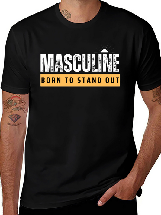 Masculine Black Graphic Tee - Born to Stand Out