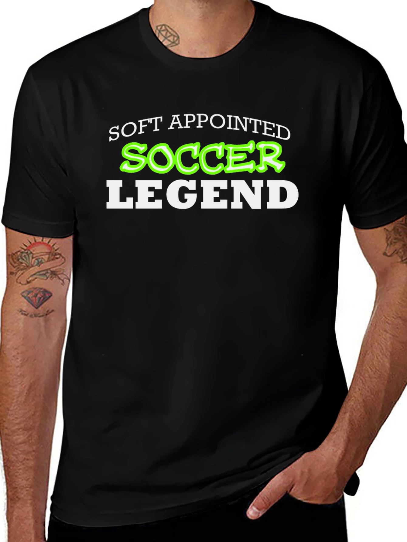 Soft Appointed Soccer Legend Black T-Shirt