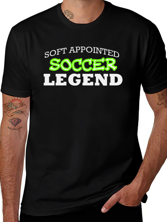 Soft Appointed Soccer Legend Black T-Shirt