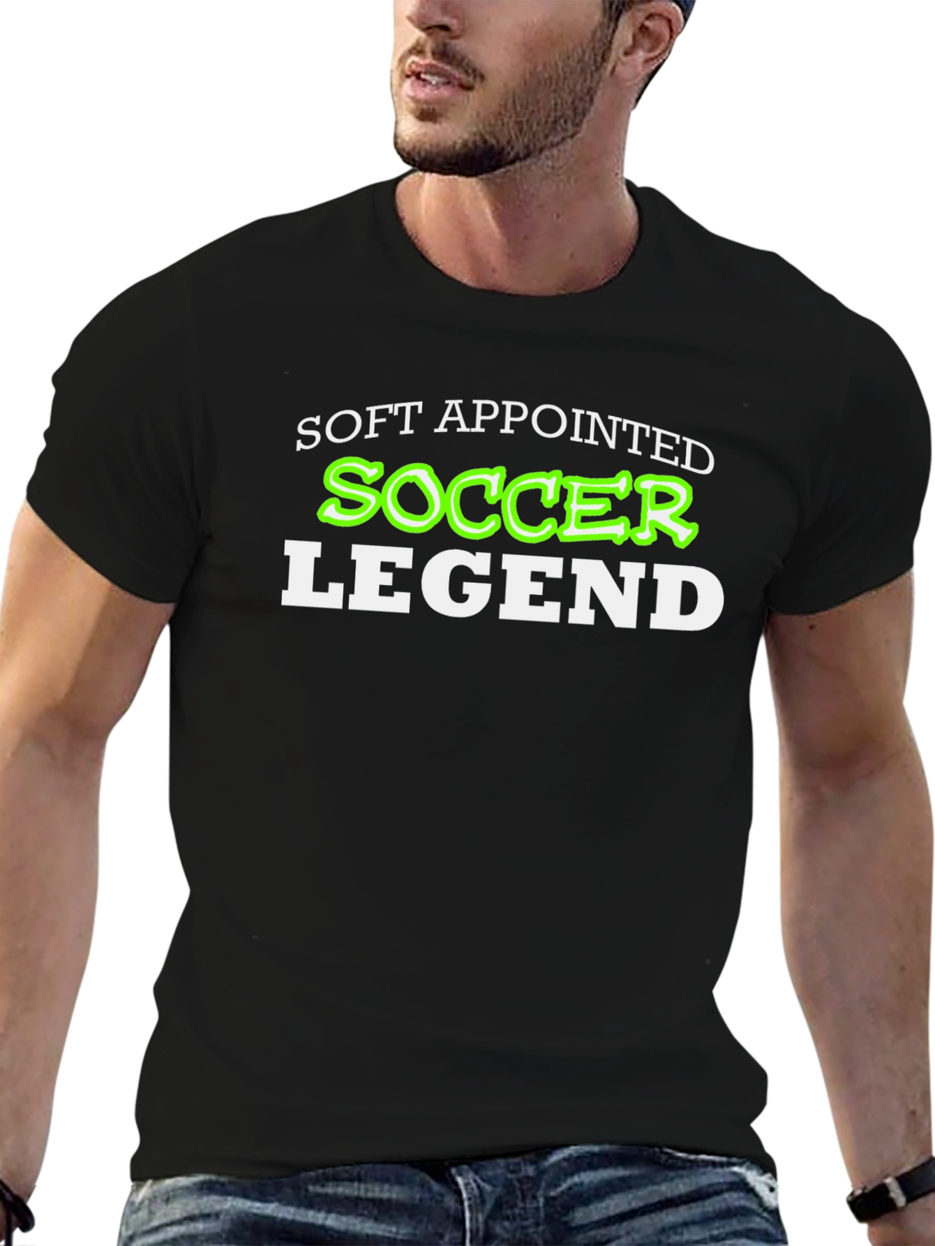 Soft Appointed Soccer Legend Black T-Shirt