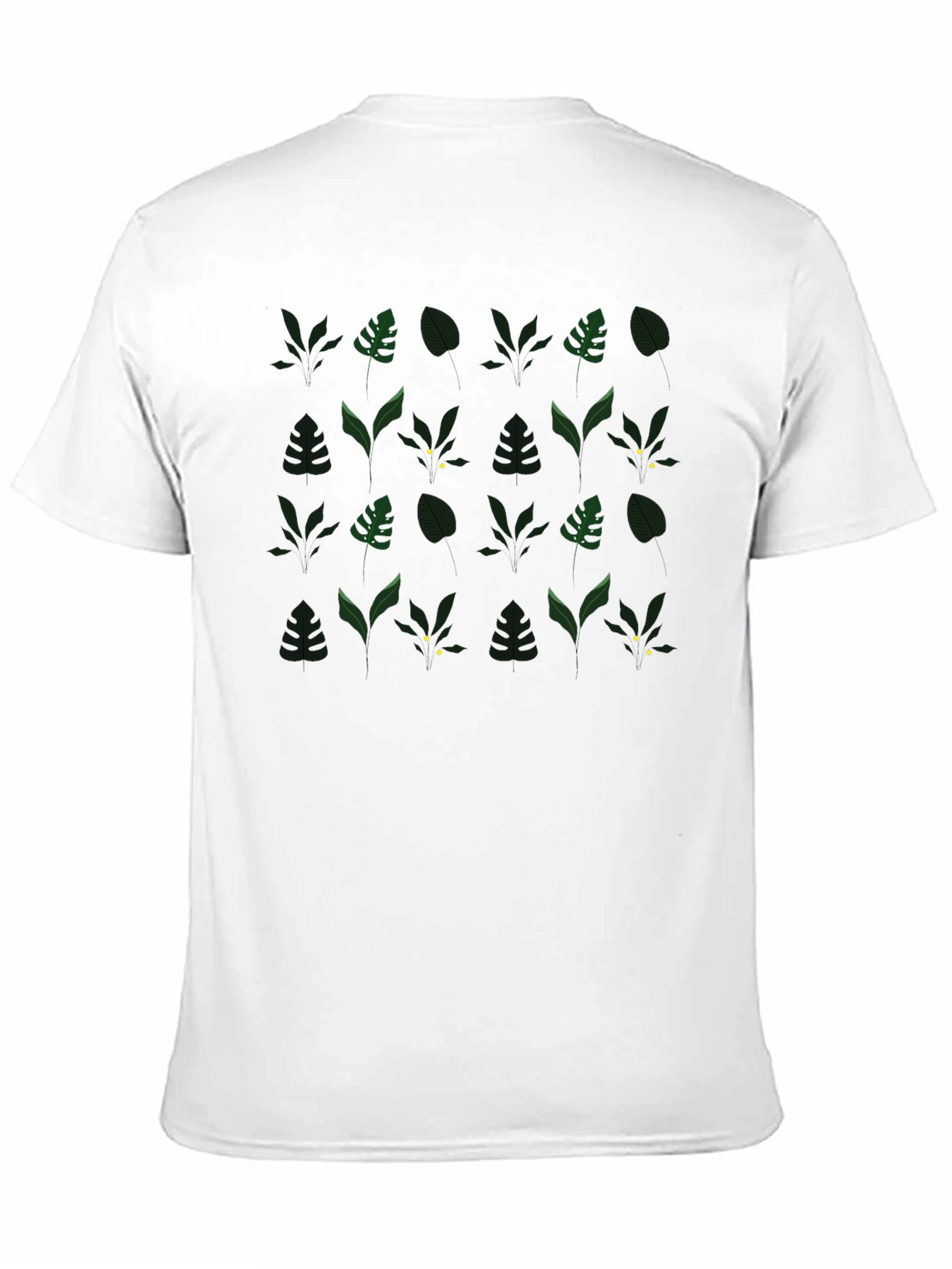 Leaf Pattern Graphic Tee - Stylish Mens Black T-Shirt