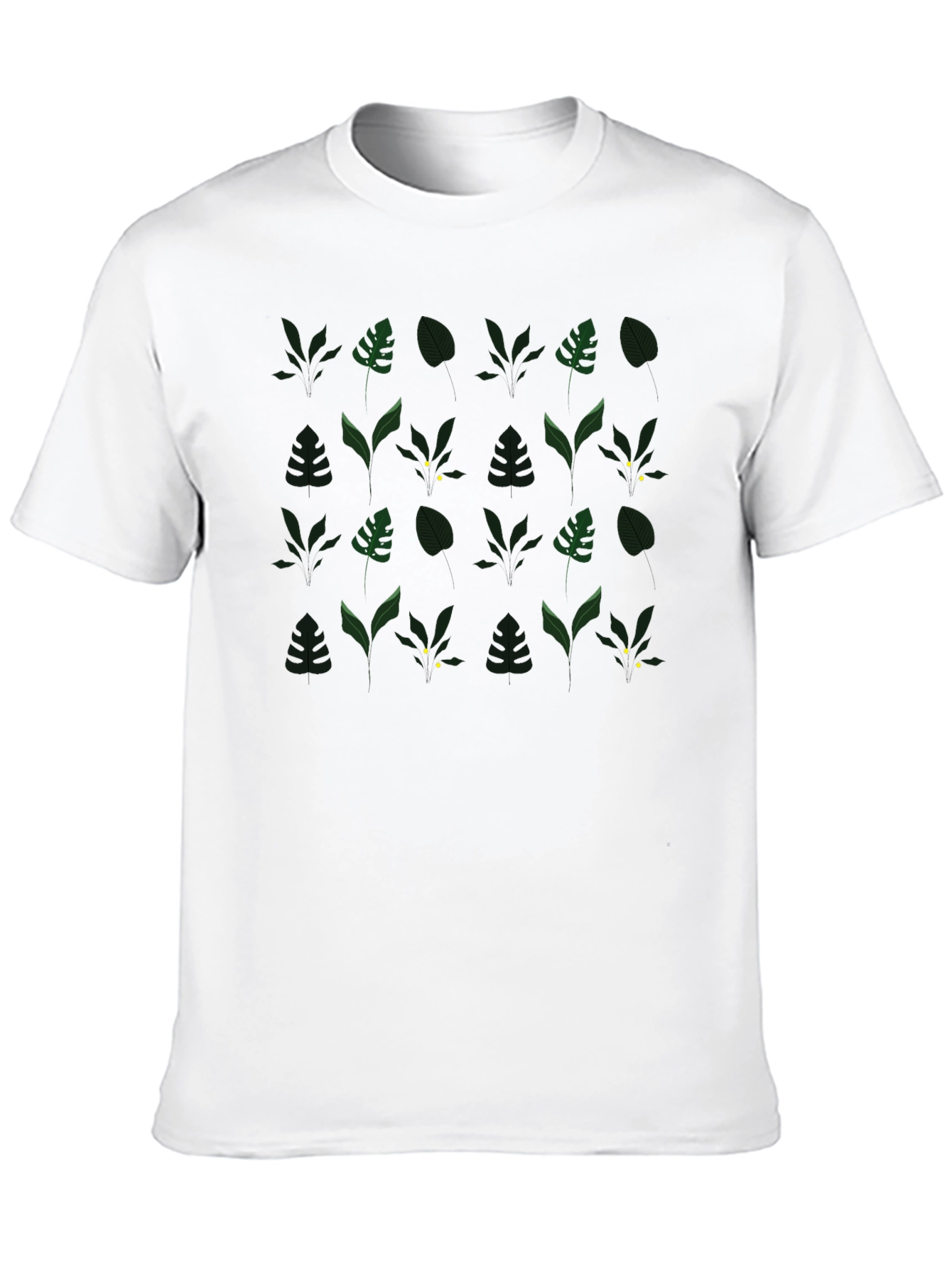 Leaf Pattern Graphic Tee - Stylish Mens Black T-Shirt