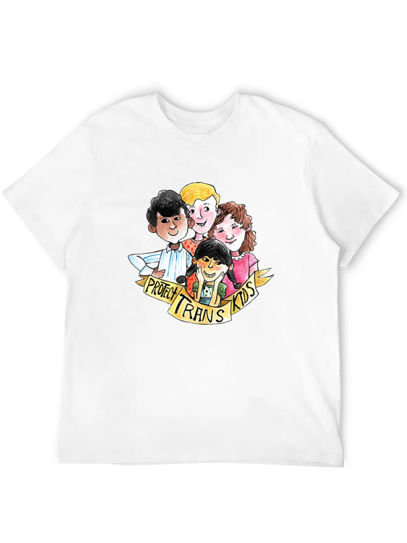 PROTECT TRANS KIDS Unisex Casual T-Shirt – Clean Design For Daily Comfort