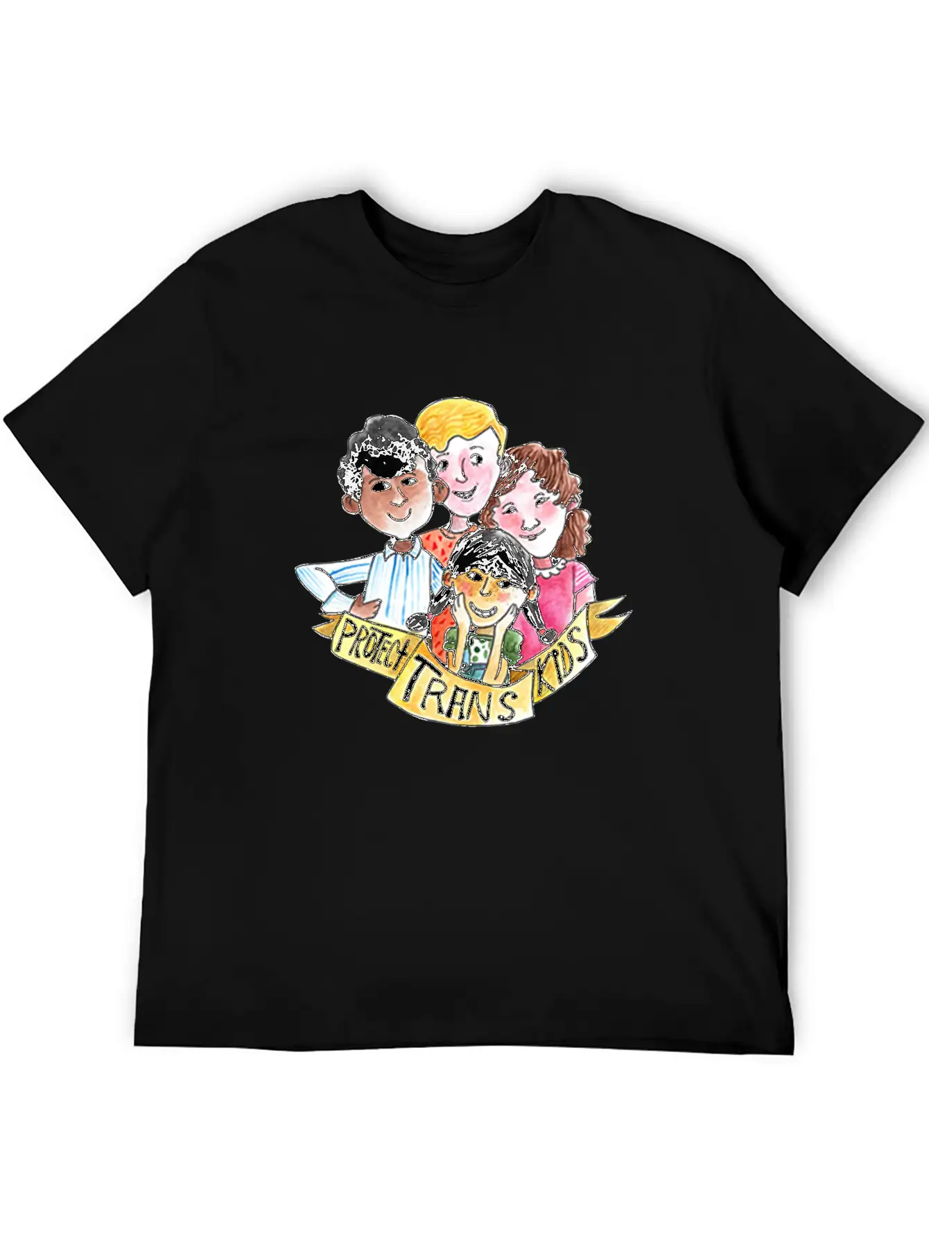 PROTECT TRANS KIDS Unisex Casual T-Shirt – Clean Design For Daily Comfort