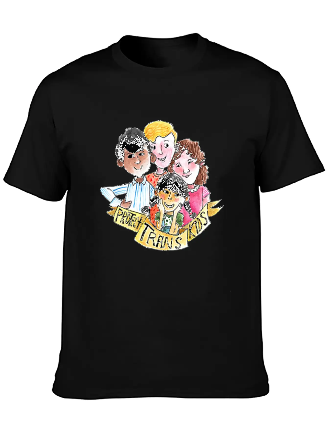PROTECT TRANS KIDS Unisex Casual T-Shirt – Clean Design For Daily Comfort