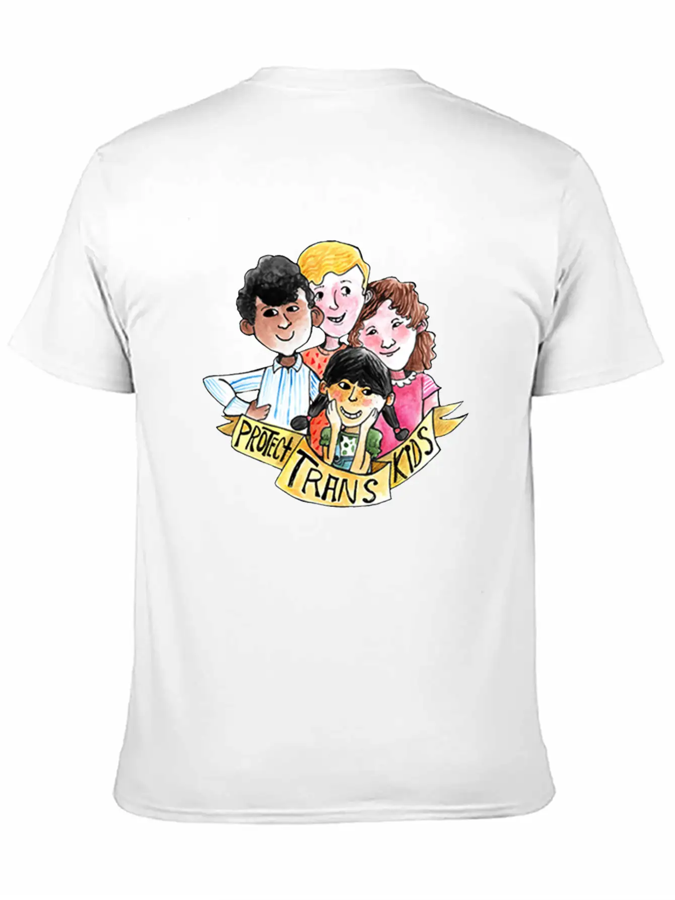 PROTECT TRANS KIDS Unisex Casual T-Shirt – Clean Design For Daily Comfort
