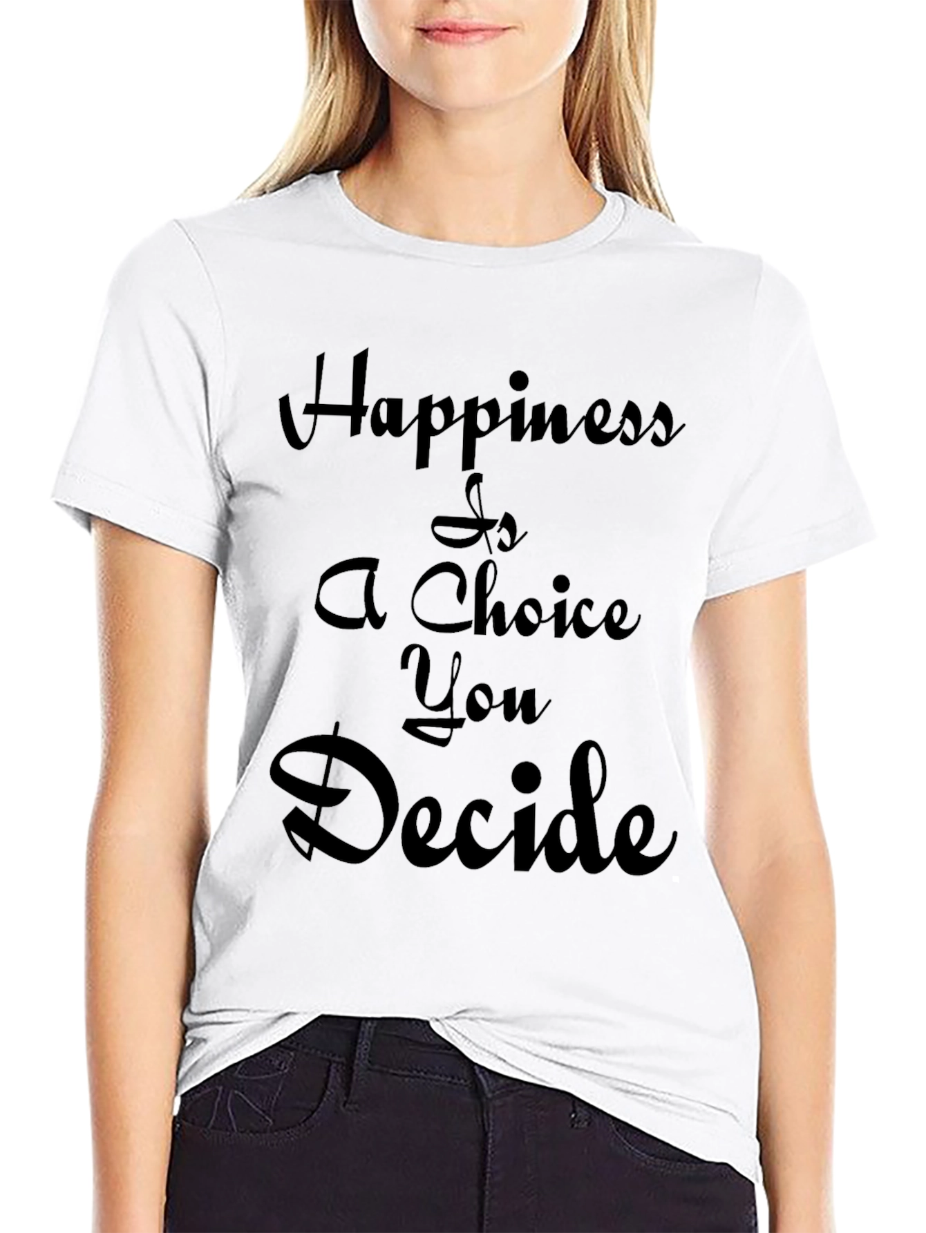 Inspirational Black T-Shirt: Happiness is a Choice
