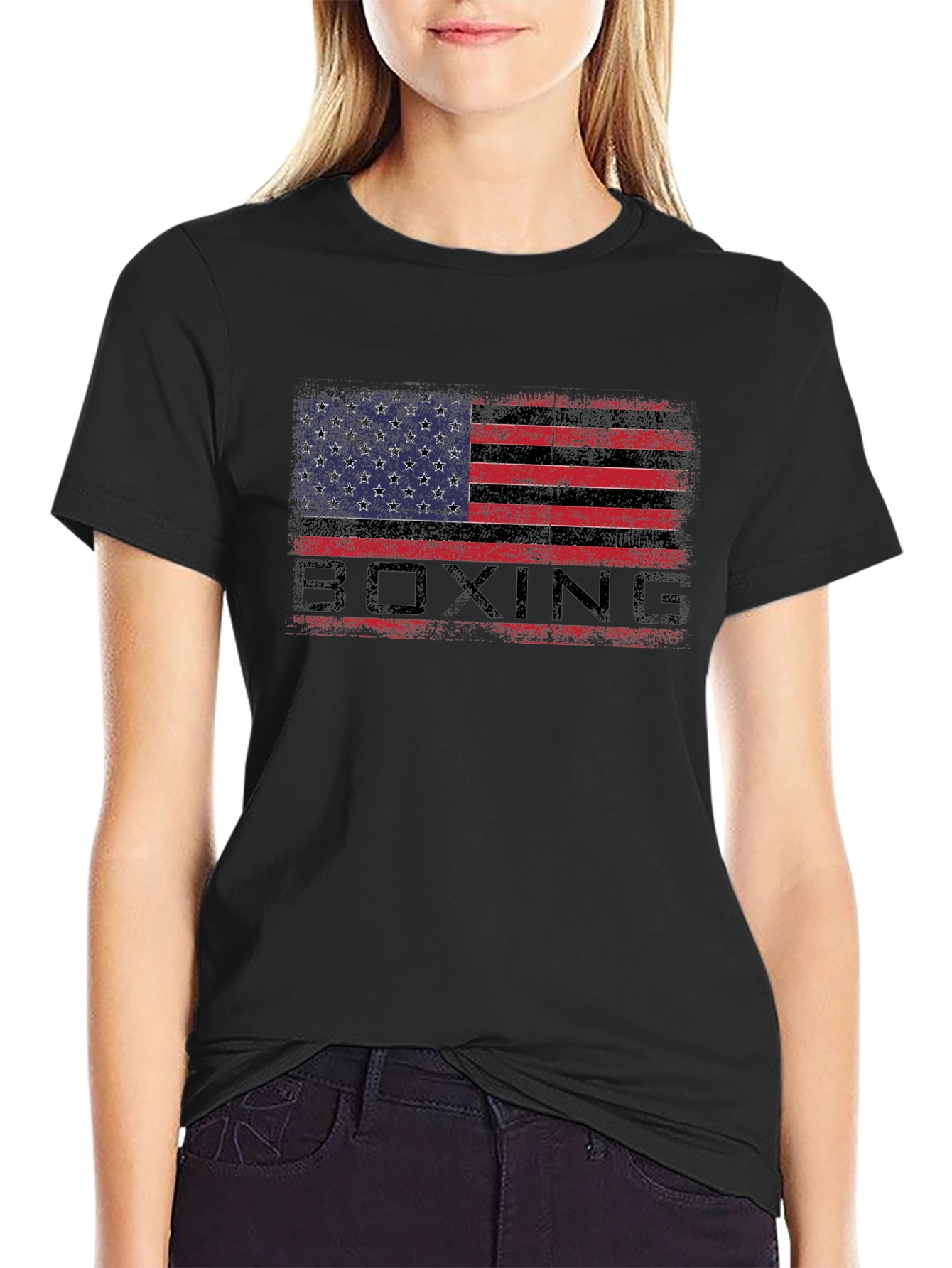 American Flag Boxing T-Shirt