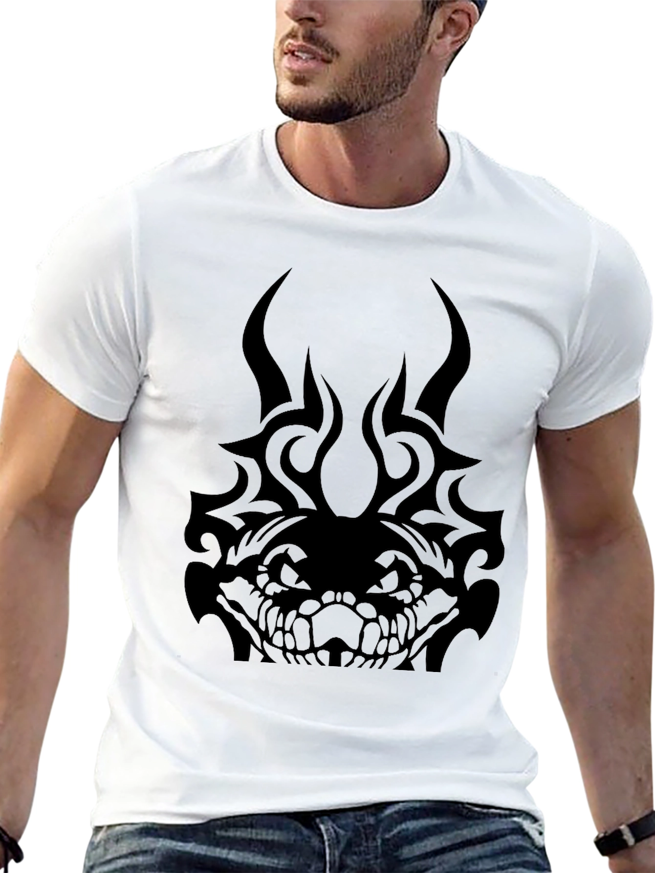 Tribal Snake Graphic T-Shirt - Mens Black Tee