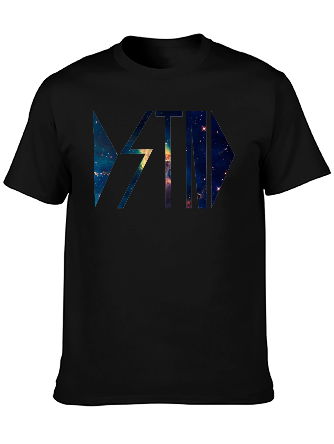 Galaxy Graphic Print Black Casual T-Shirt