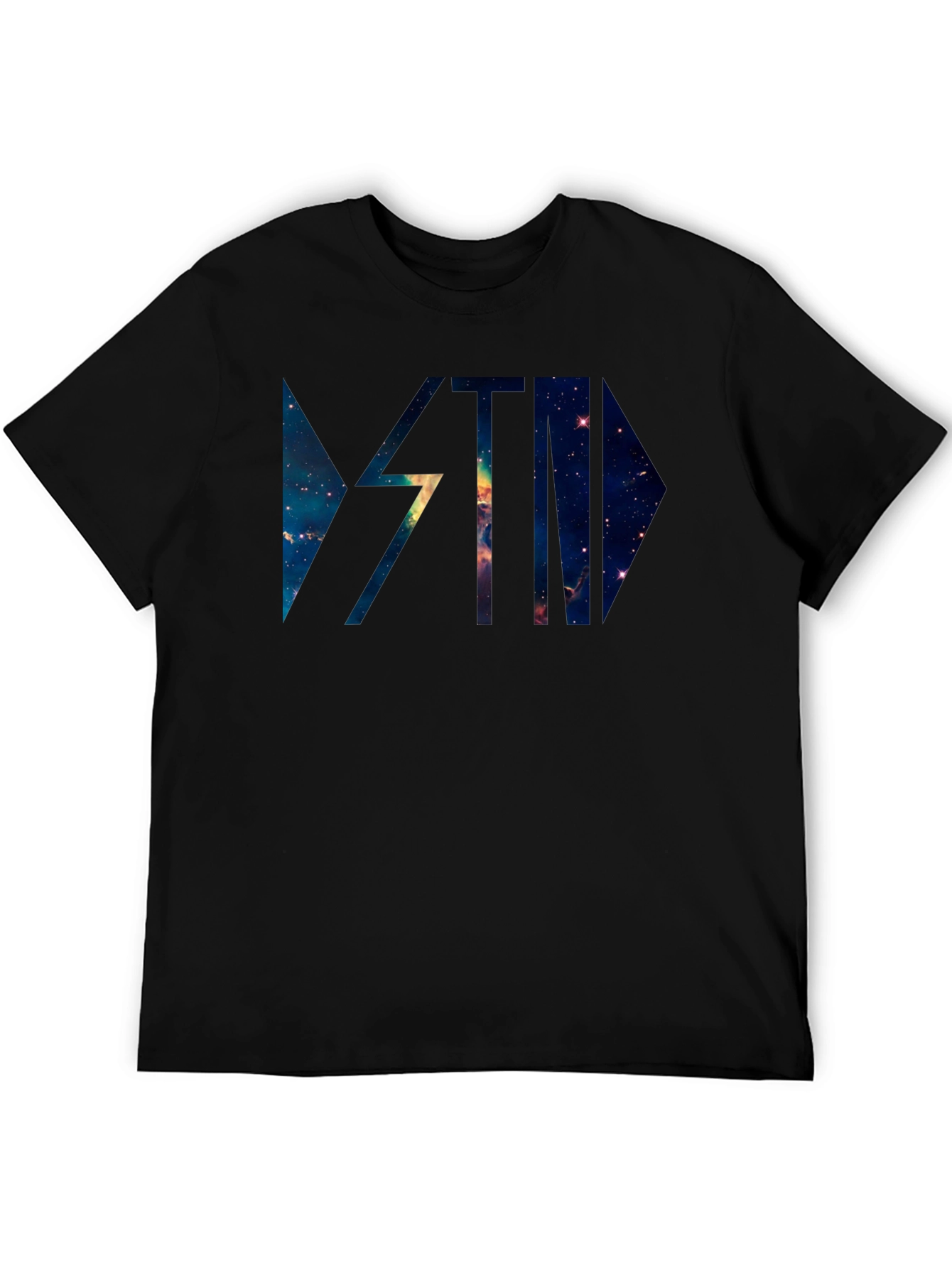Galaxy Graphic Print Black Casual T-Shirt