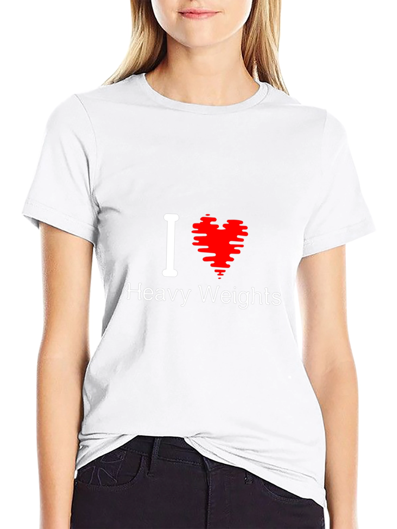 I Love Heavy Weights T-Shirt Gym Workout Tee