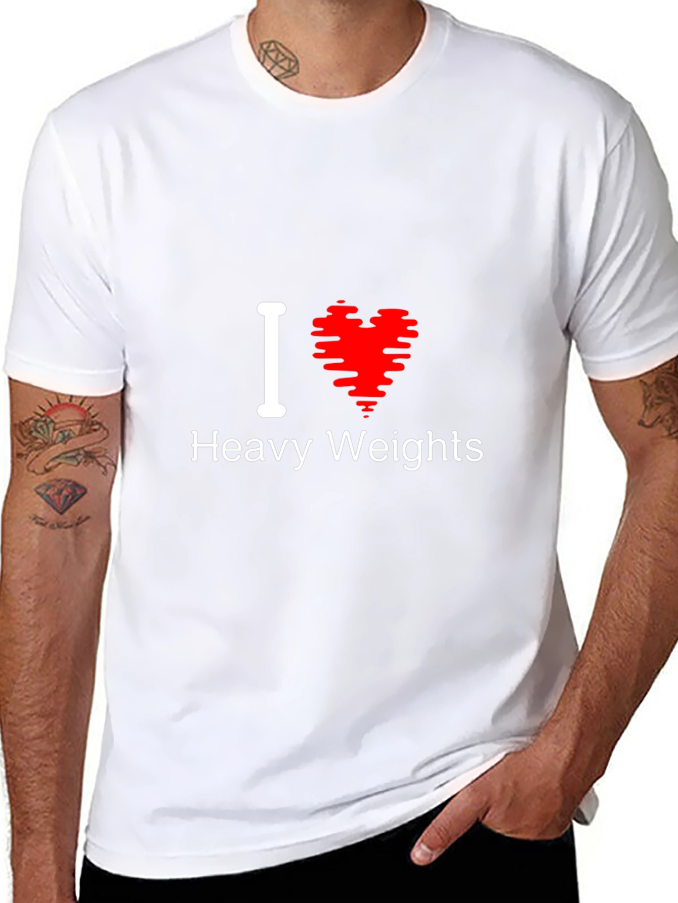 I Love Heavy Weights T-Shirt Gym Workout Tee