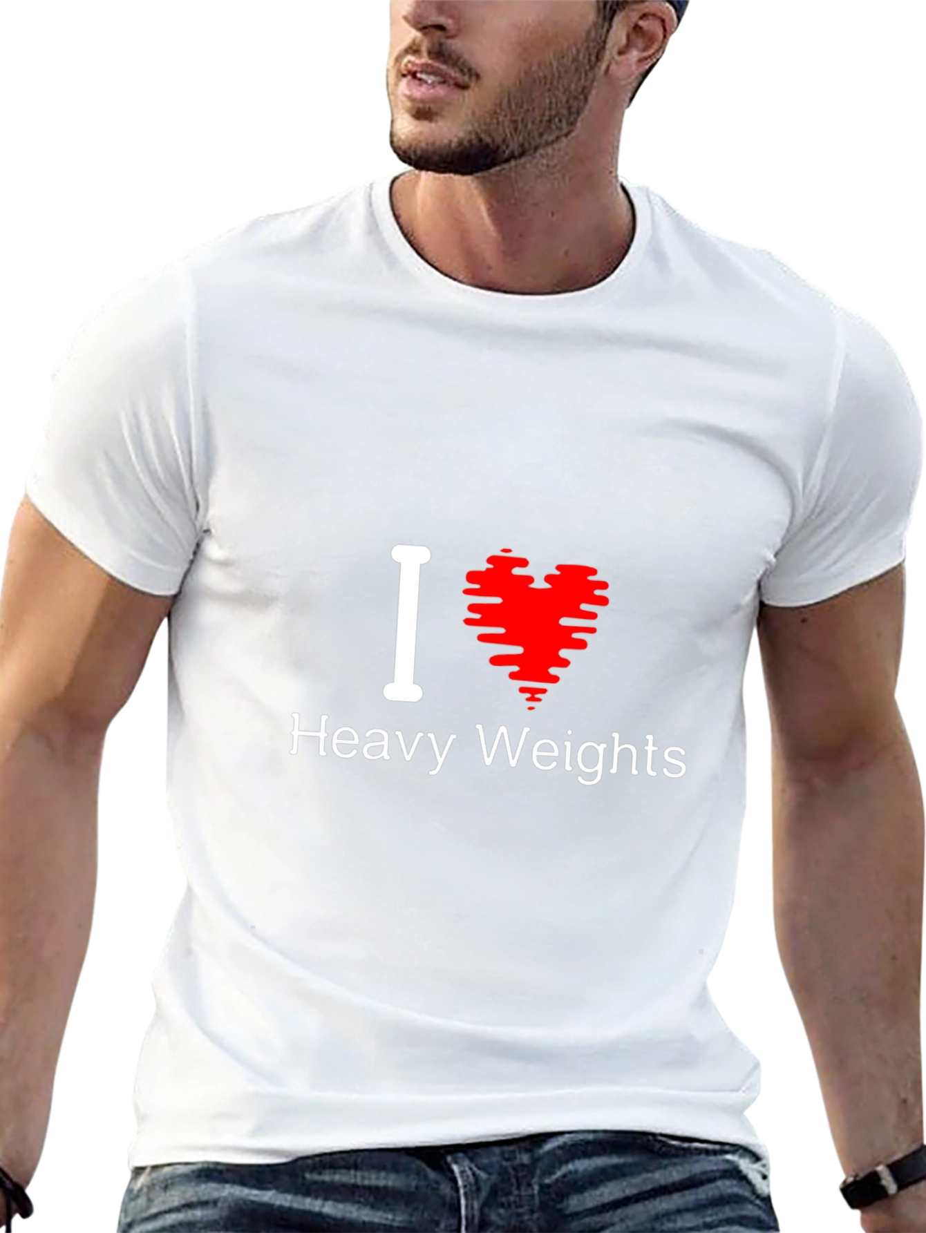 I Love Heavy Weights T-Shirt Gym Workout Tee