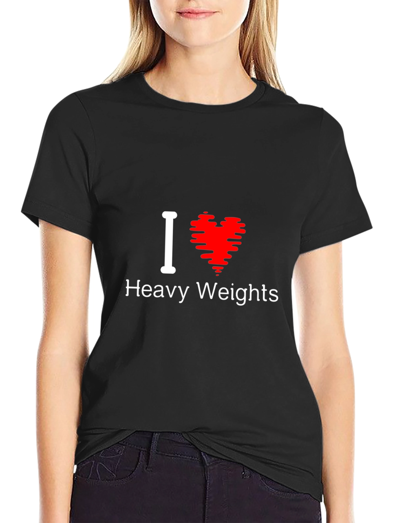 I Love Heavy Weights T-Shirt Gym Workout Tee