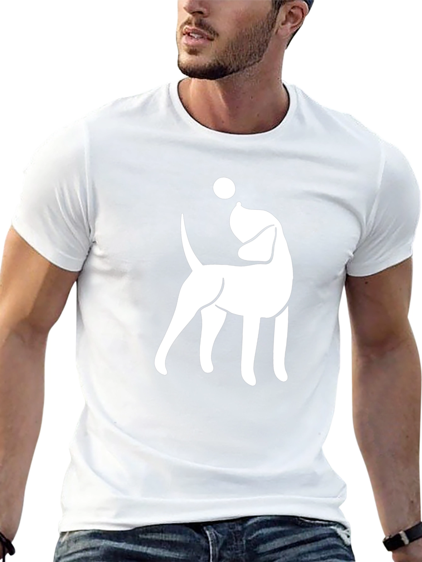 Dog with Ball Graphic Tee - Black