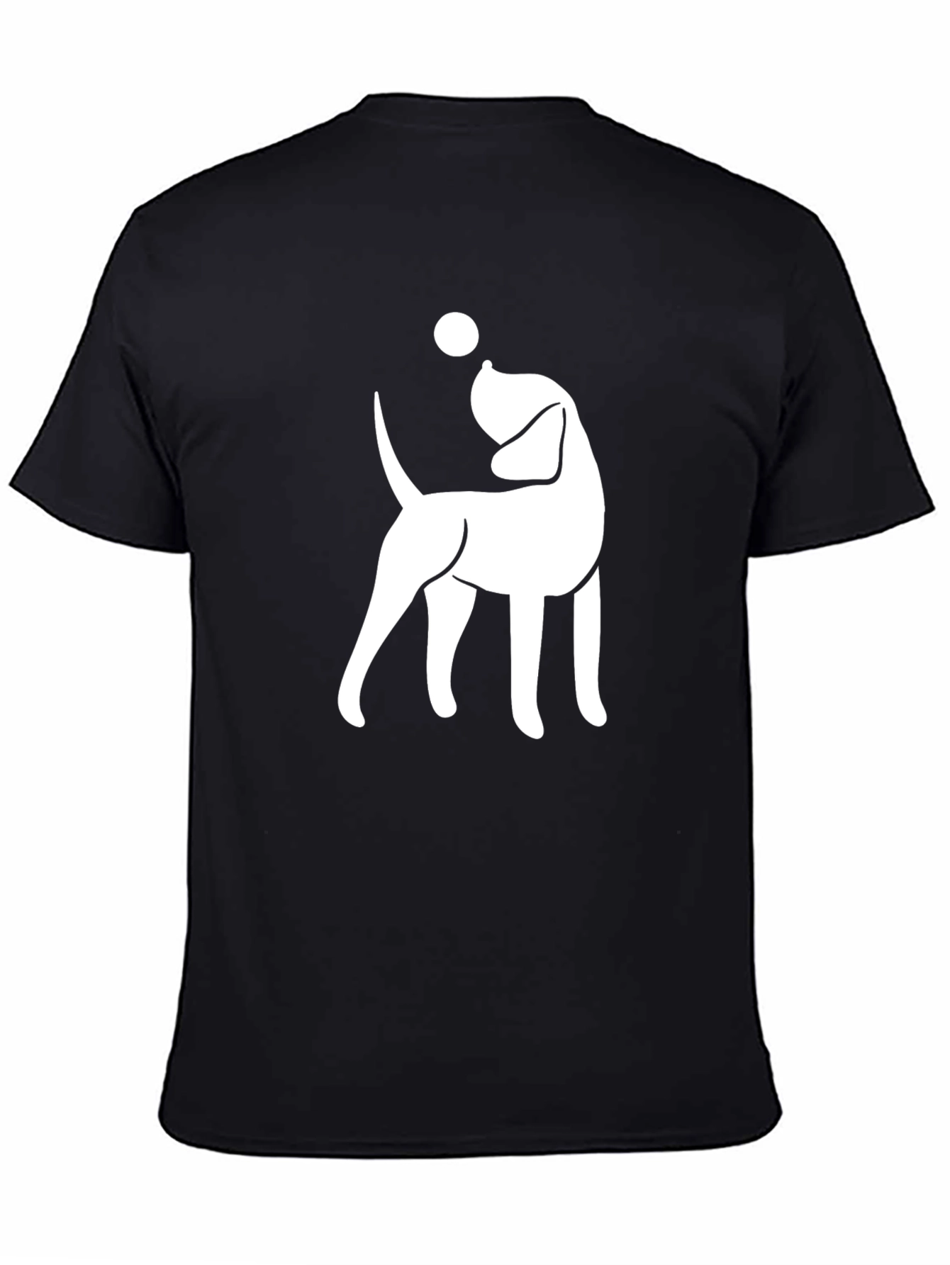 Dog with Ball Graphic Tee - Black