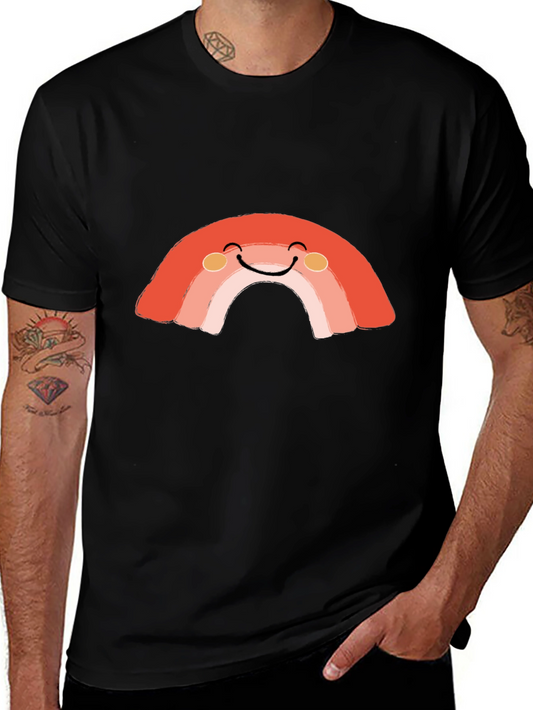 Smiling Rainbow Graphic Tee - Soft Cotton Blend
