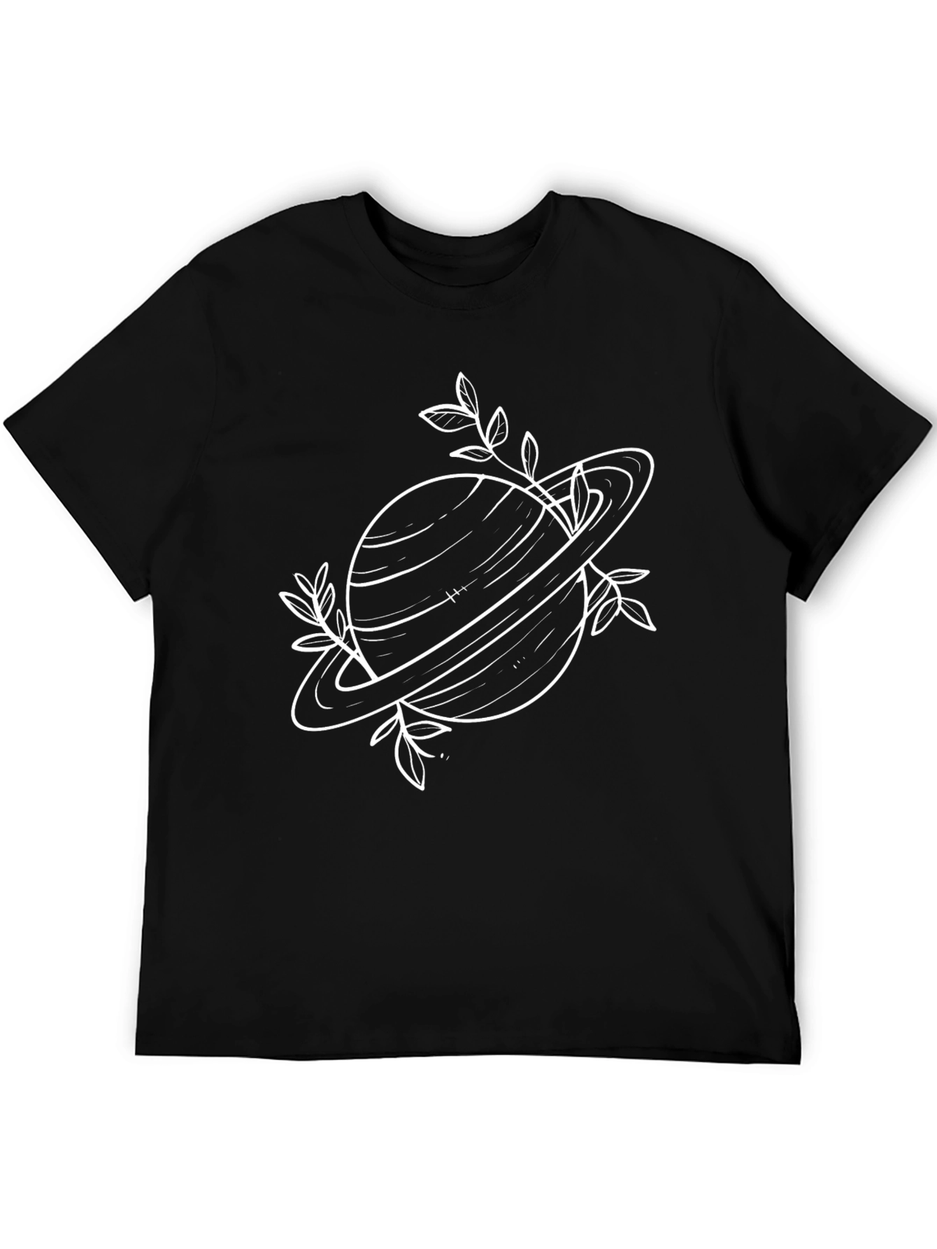 Planet & Foliage Black Graphic Tee