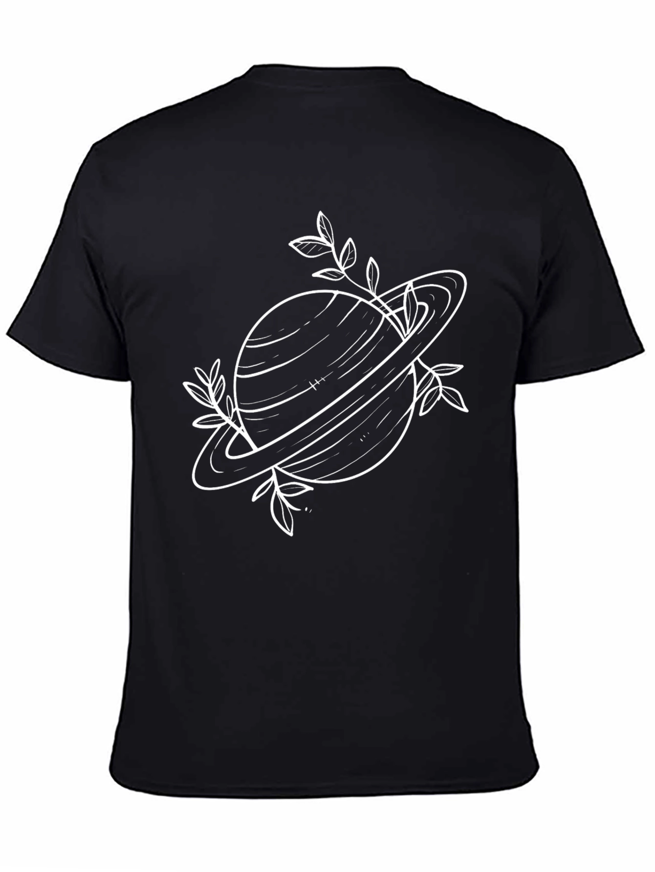 Planet & Foliage Black Graphic Tee