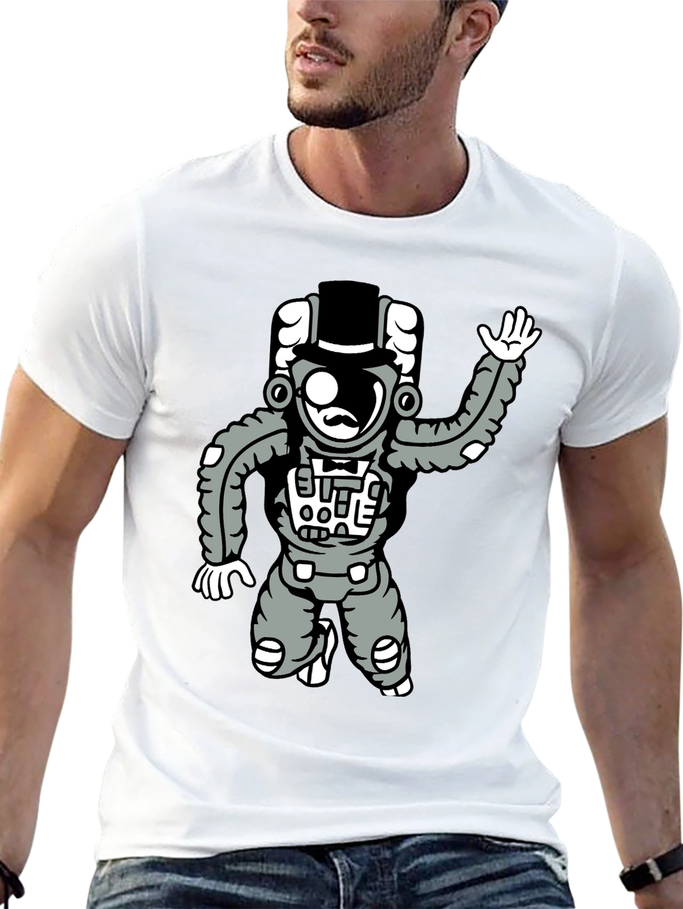Astronaut Graphic Tee - Unique Cartoon Design