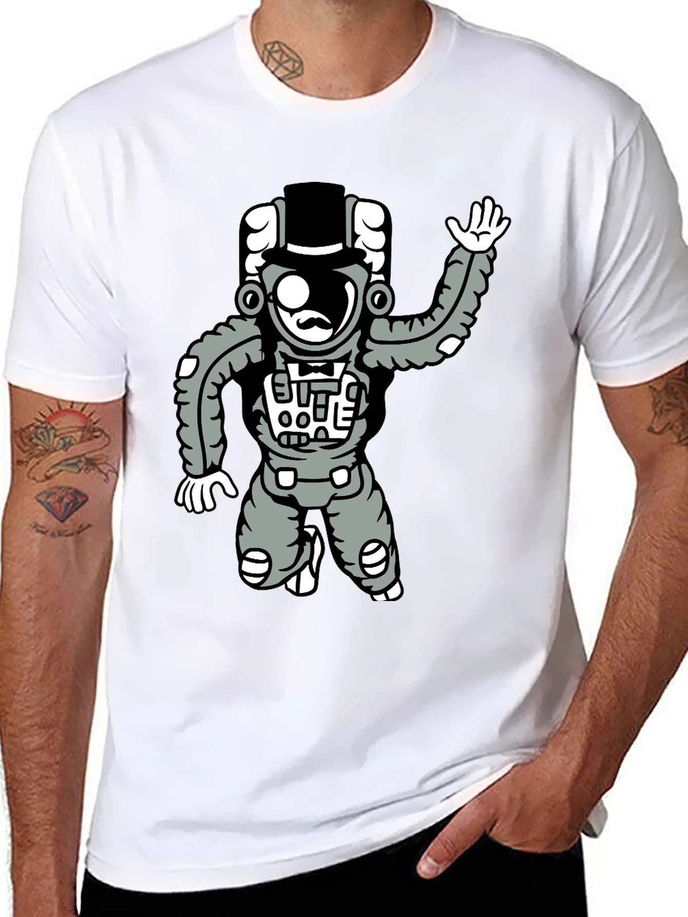 Astronaut Graphic Tee - Unique Cartoon Design