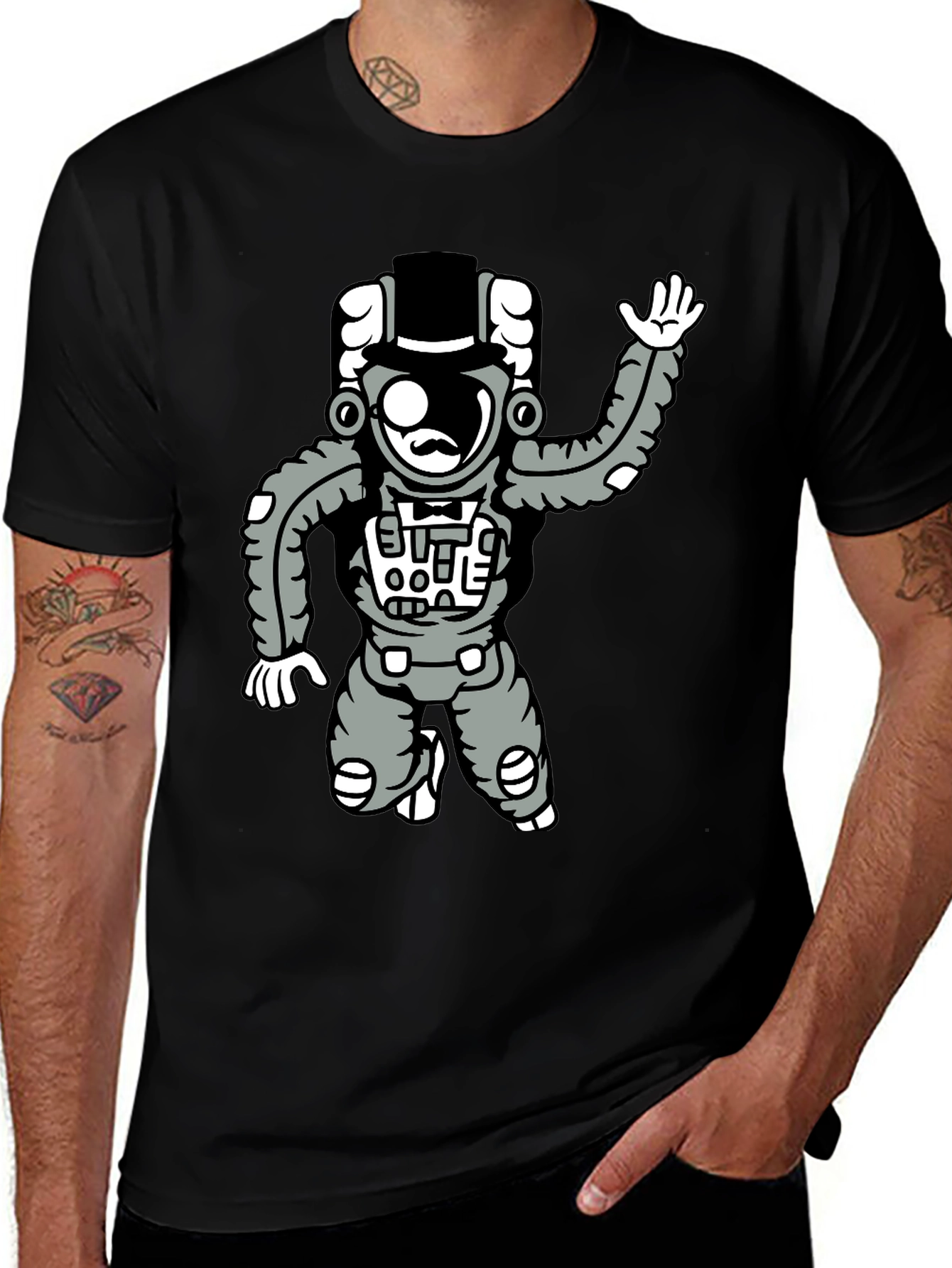 Astronaut Graphic Tee - Unique Cartoon Design