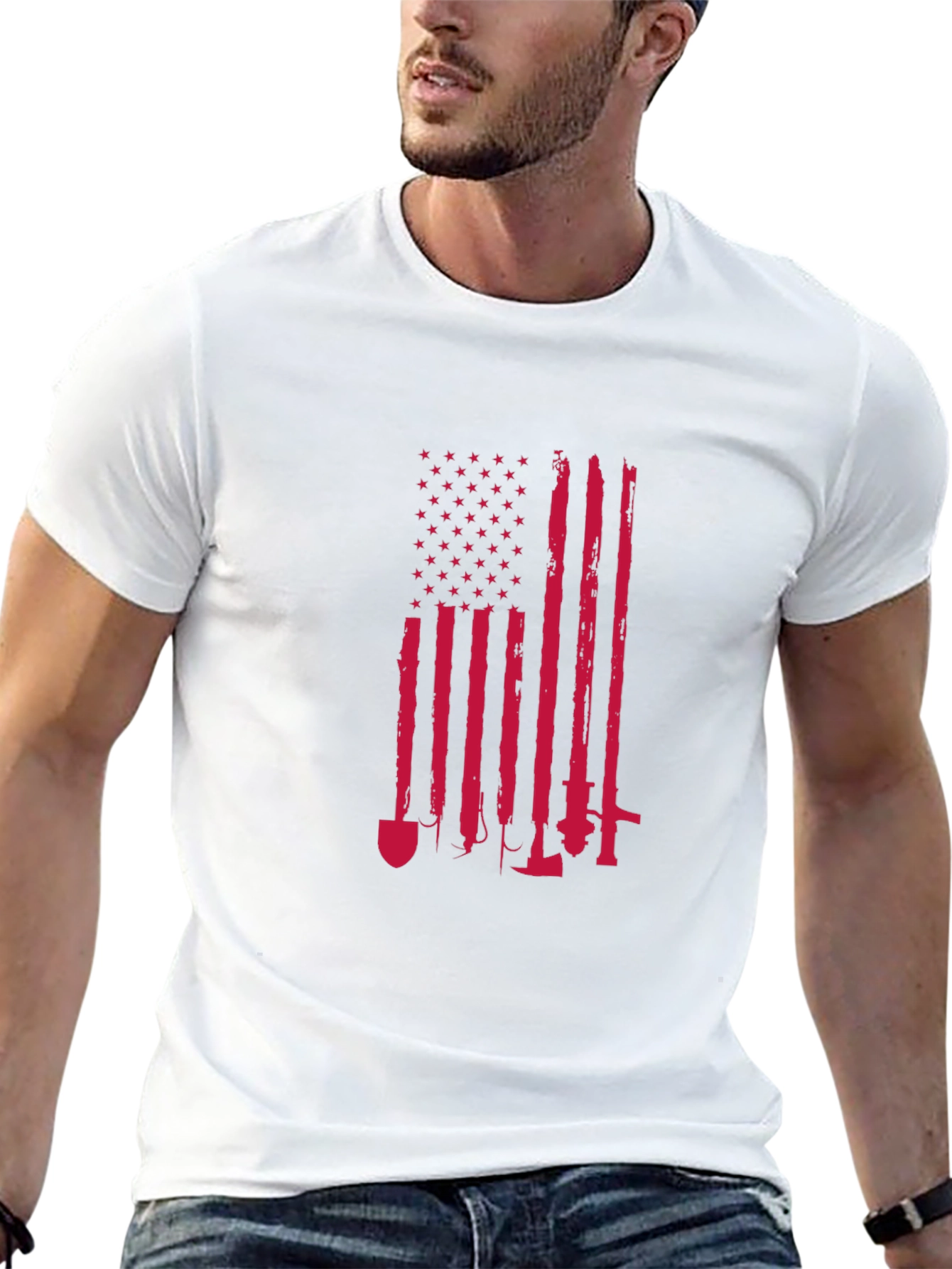American Flag Graphic T-Shirt - Patriotic Workwear