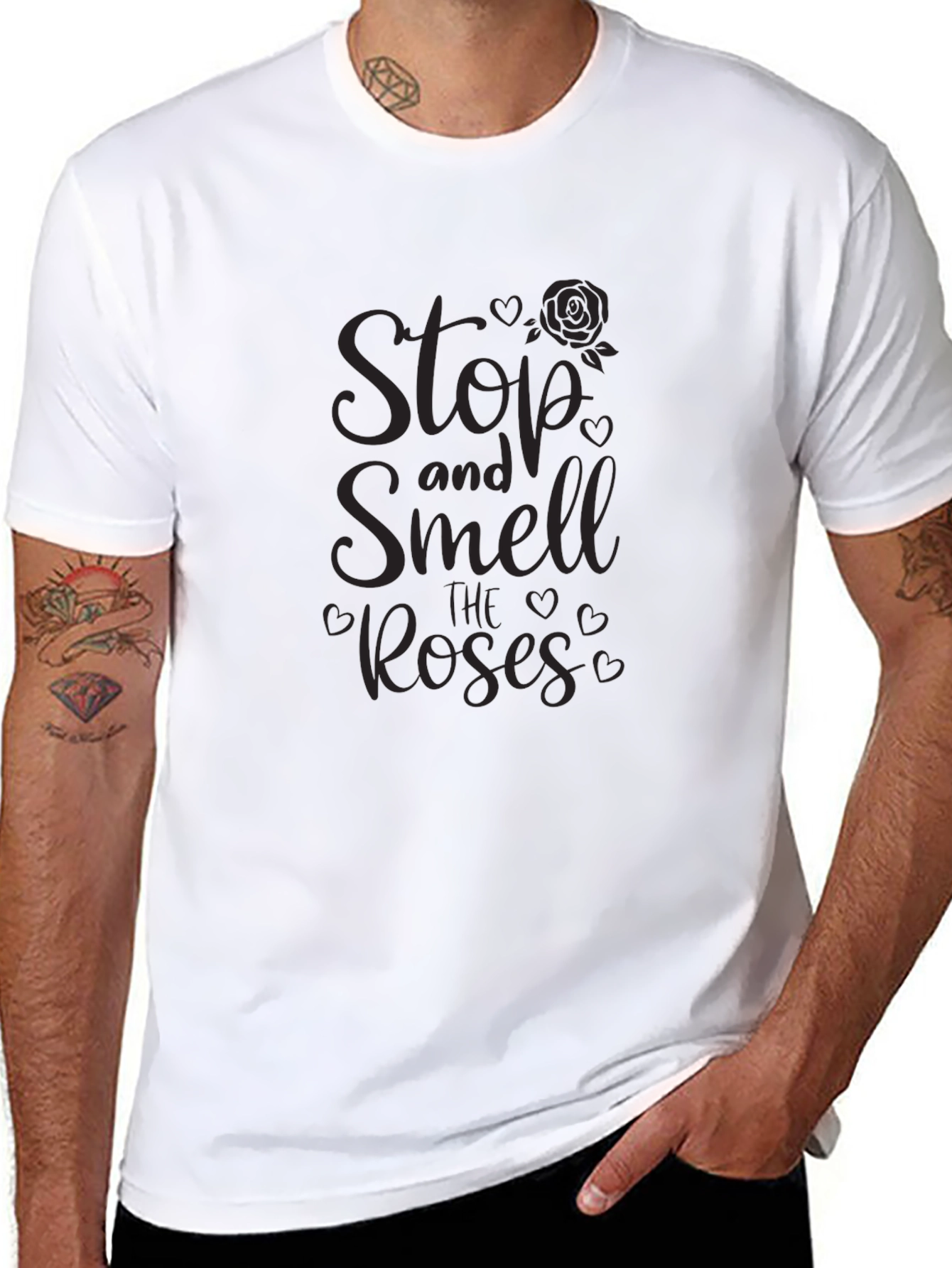 Stop and Smell Roses T-Shirt - Unisex Black