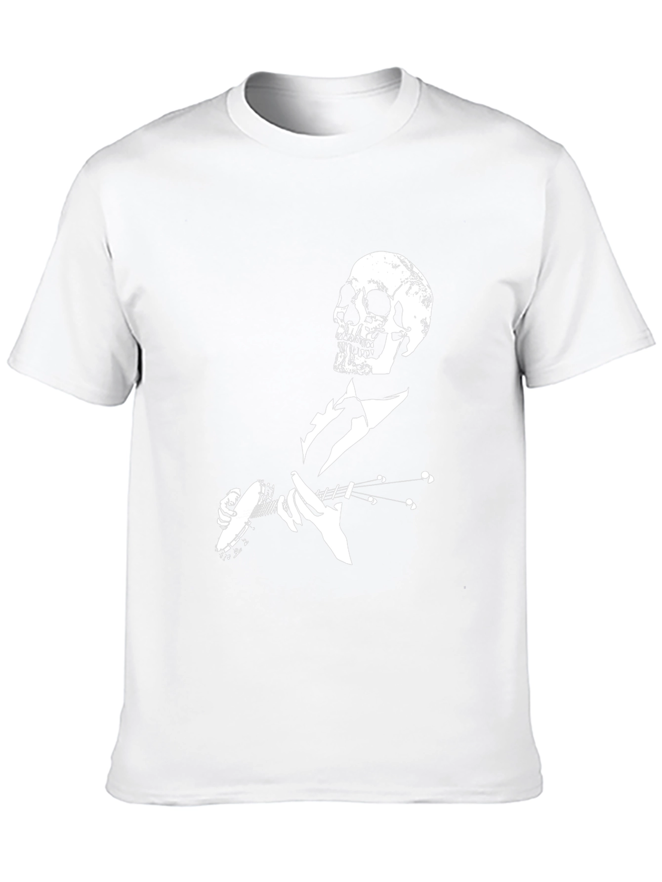 Skull Banjo Player Black Graphic T-Shirt