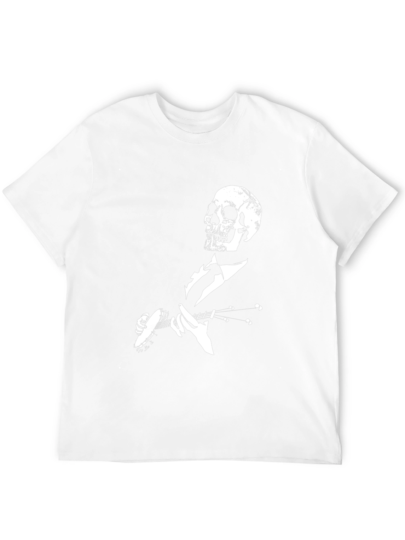 Skull Banjo Player Black Graphic T-Shirt