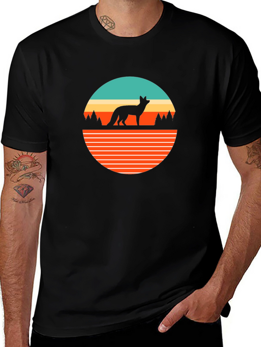 Retro Fox Graphic Tee - Black