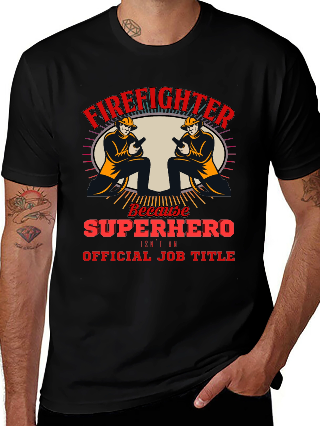 Firefighter Superhero T-Shirt - Heroic Job Pride