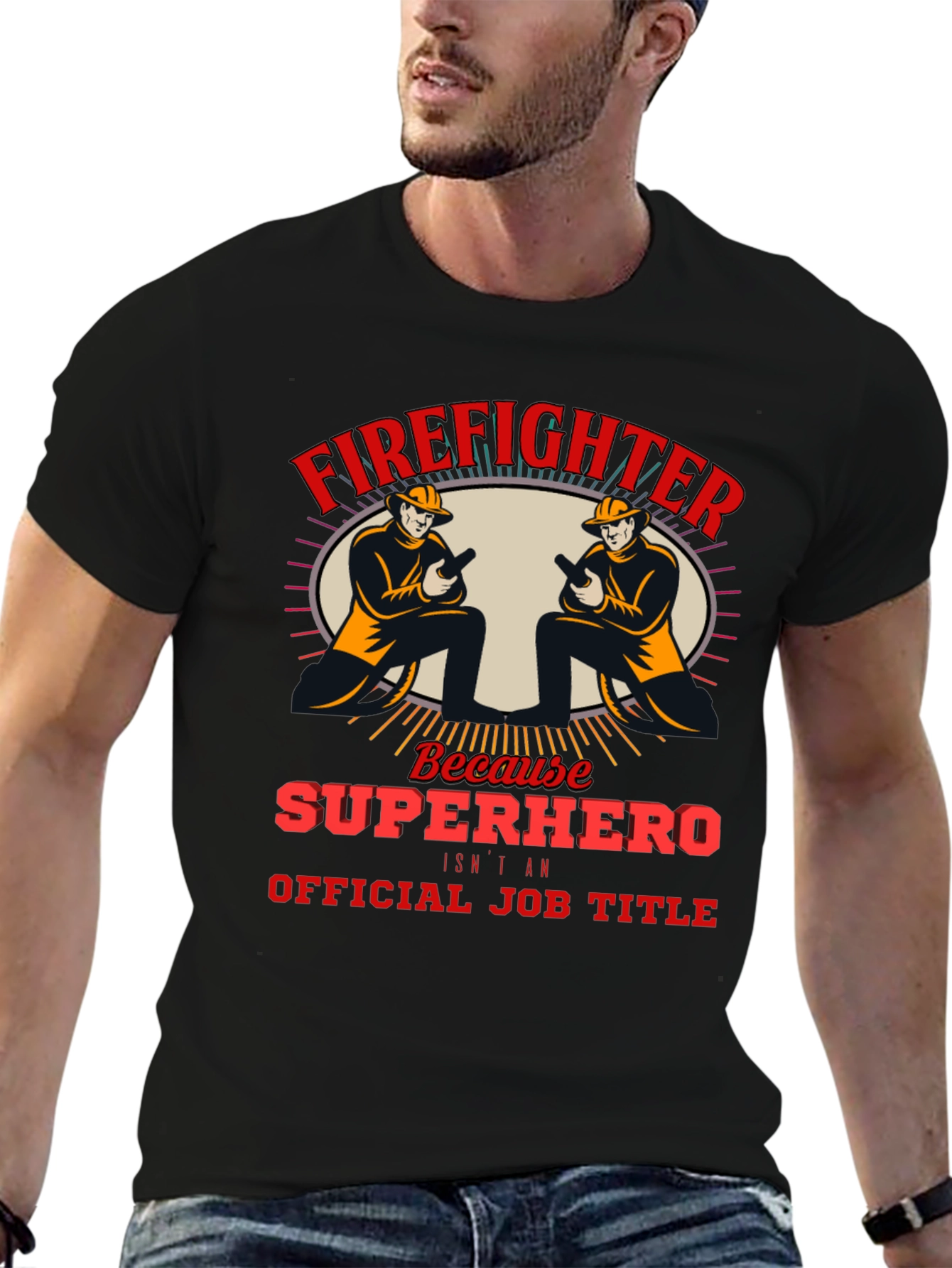 Firefighter Superhero T-Shirt - Heroic Job Pride