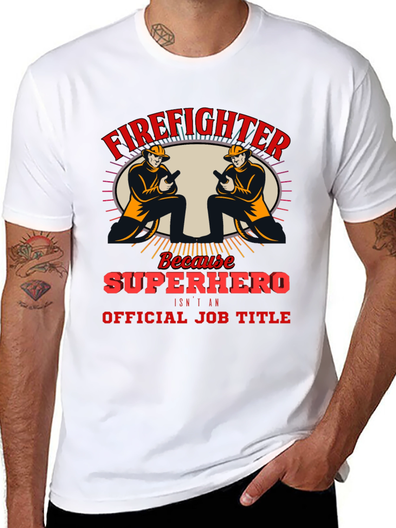 Firefighter Superhero T-Shirt - Heroic Job Pride
