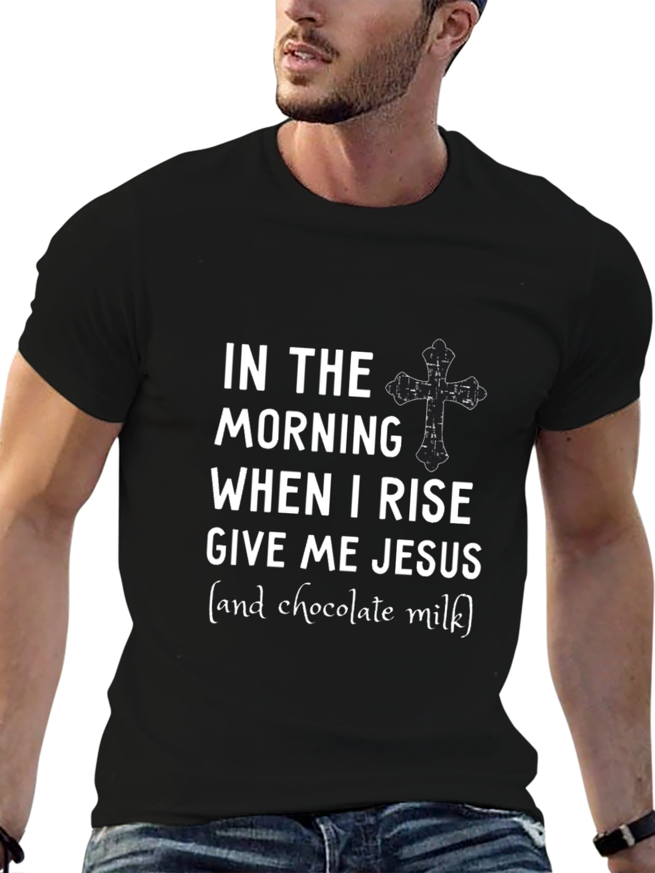 In The Morning Give Me Jesus Black Tee