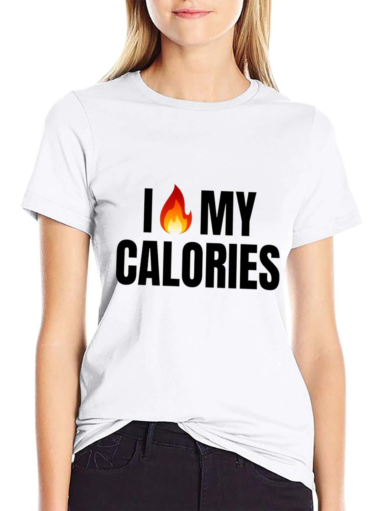 I Burn My Calories Mens Black Graphic Tee