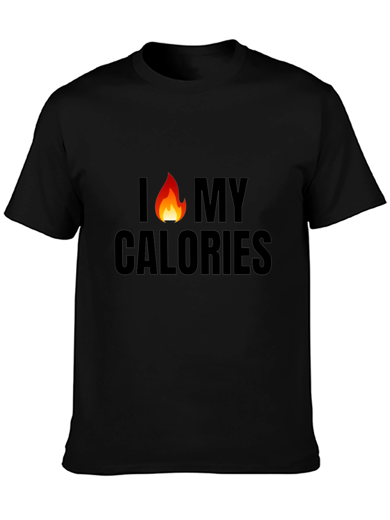 I Burn My Calories Mens Black Graphic Tee