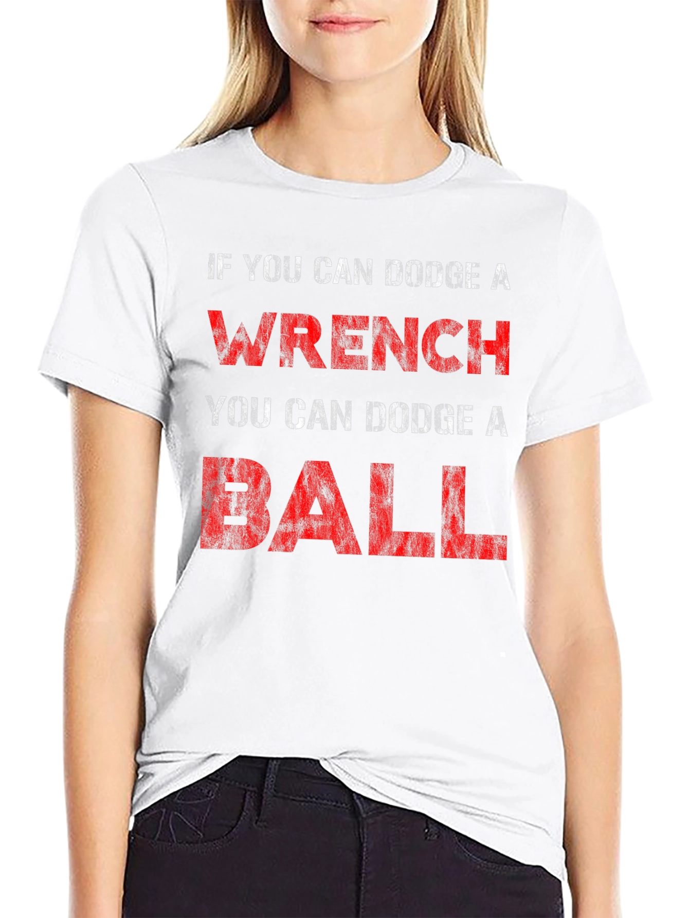 Dodge A Wrench Funny Graphic T-Shirt