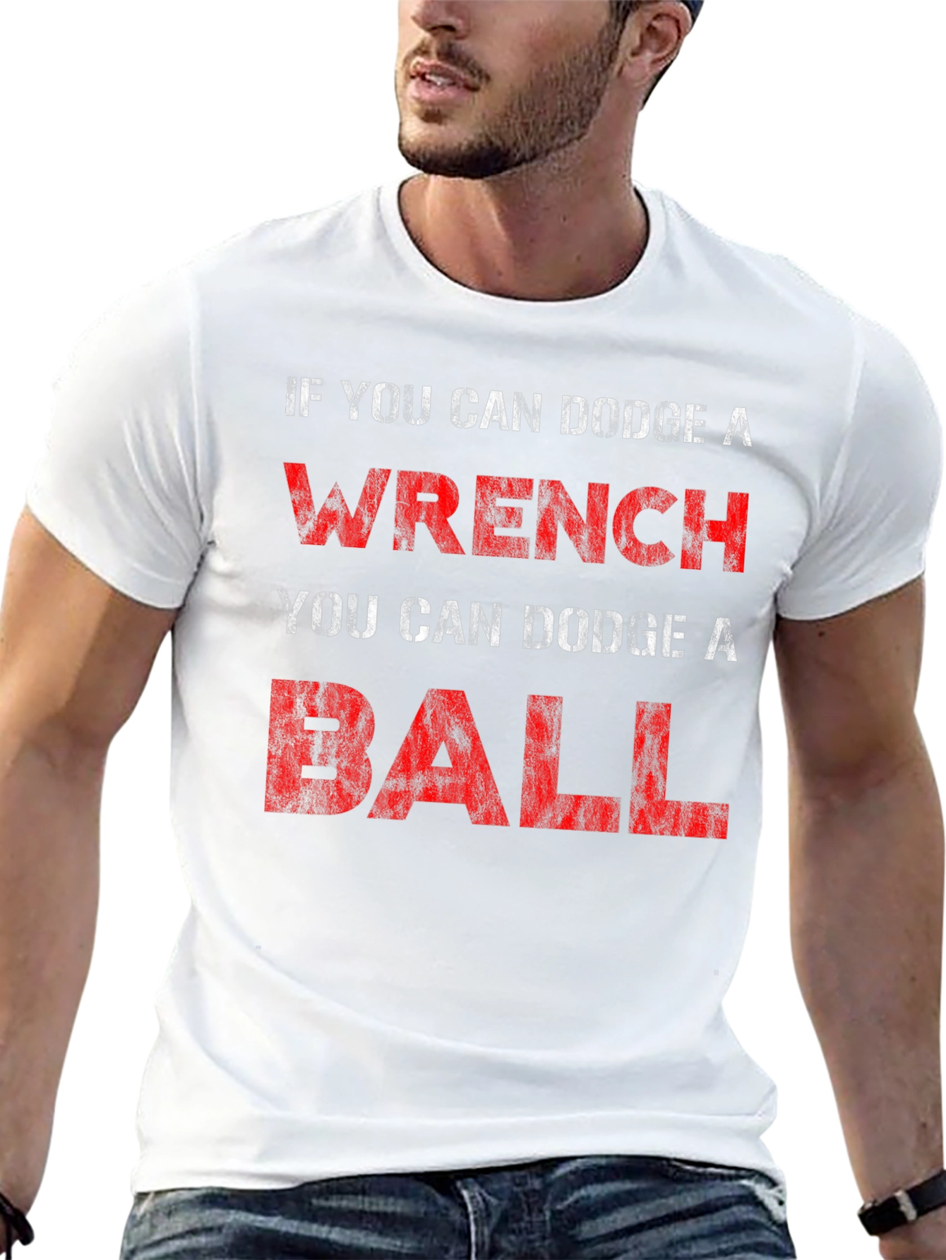 Dodge A Wrench Funny Graphic T-Shirt