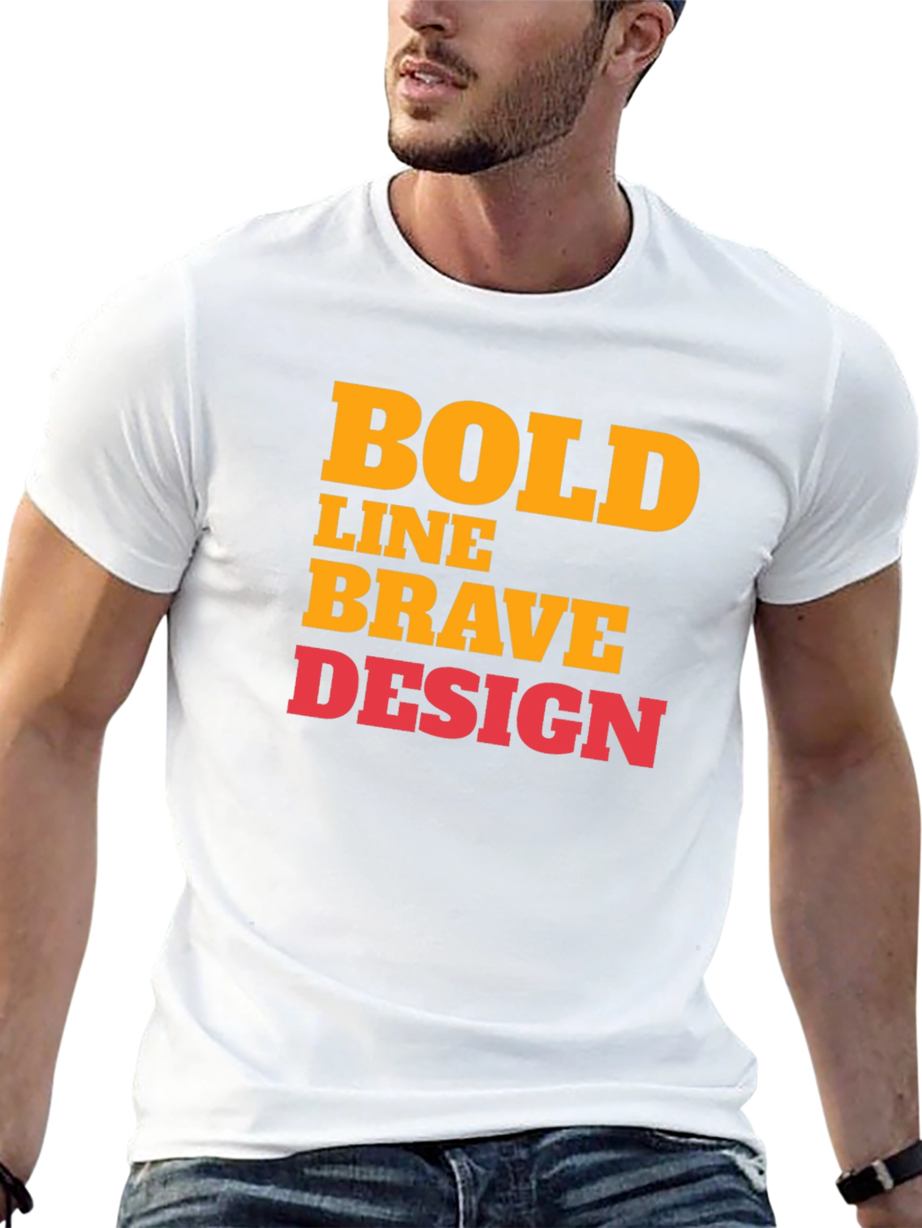 Bold Graphic Print T-Shirt - Brave Design