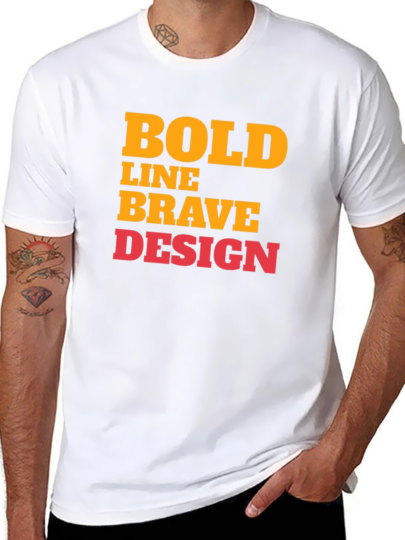 Bold Graphic Print T-Shirt - Brave Design