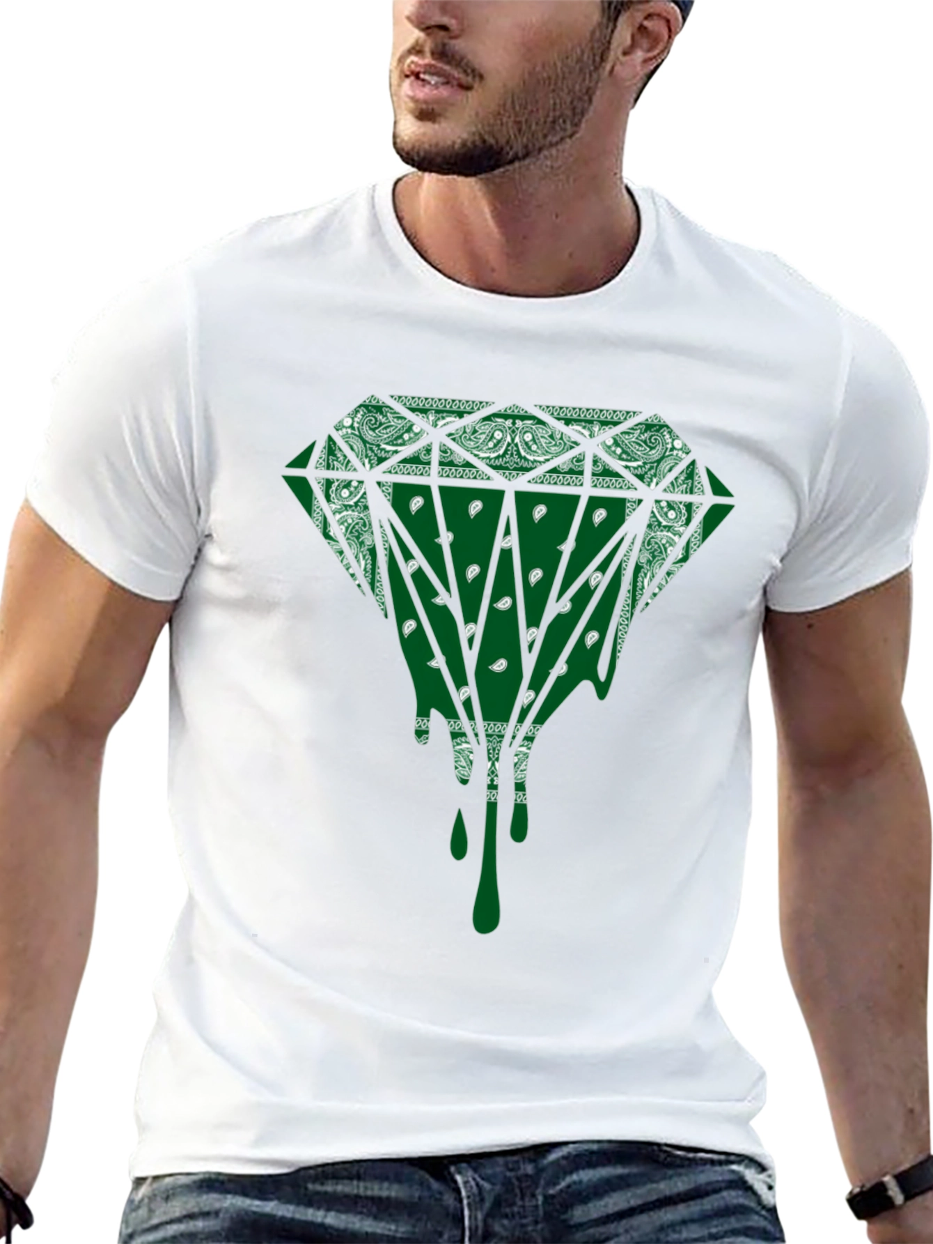 Emerald Bandana Diamond Drip Graphic Tee