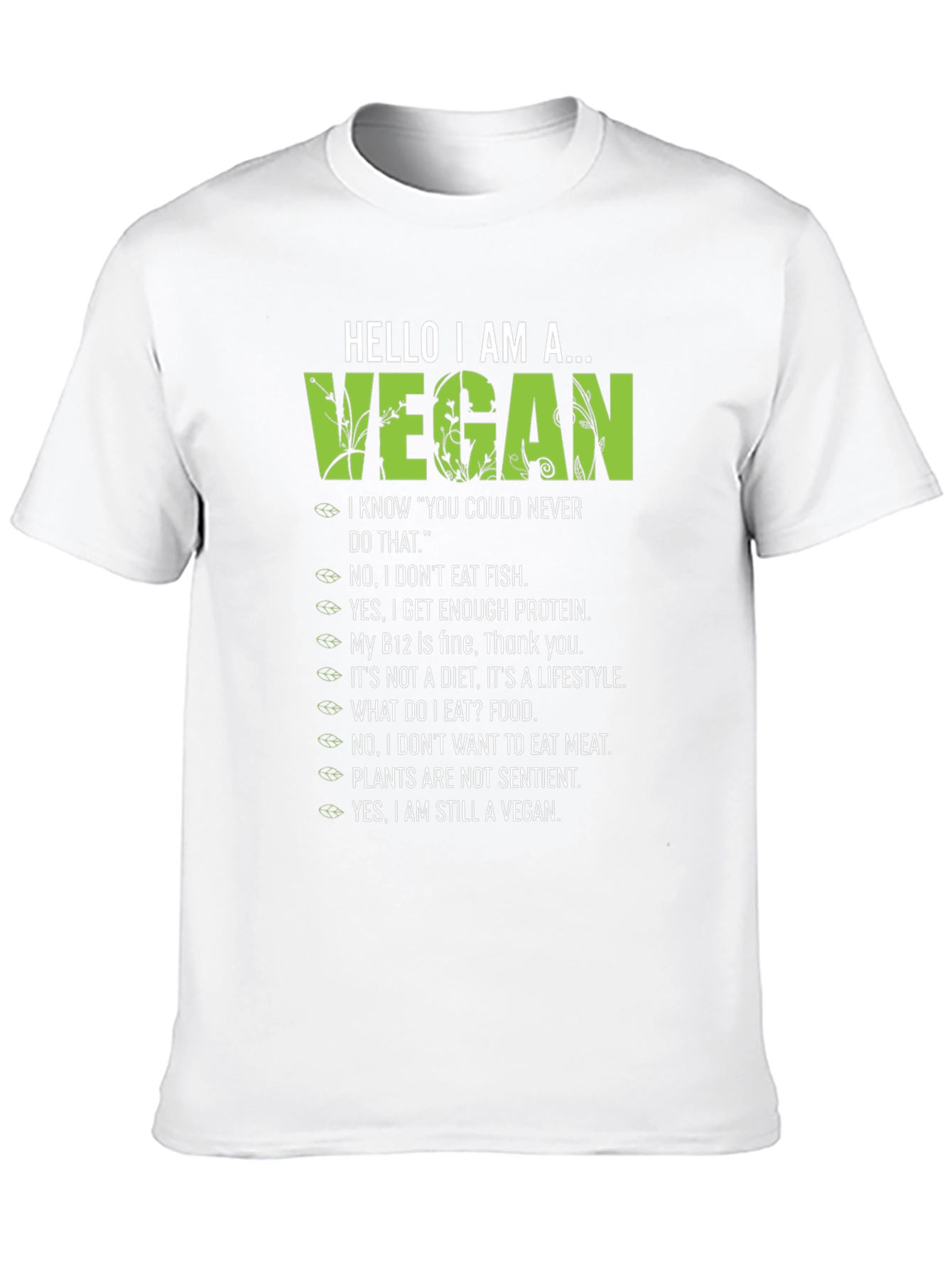 Hello I am a Vegan T-Shirt - Plant-Based Lifestyle