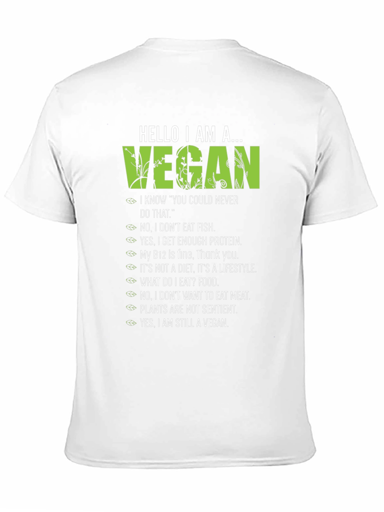 Hello I am a Vegan T-Shirt - Plant-Based Lifestyle