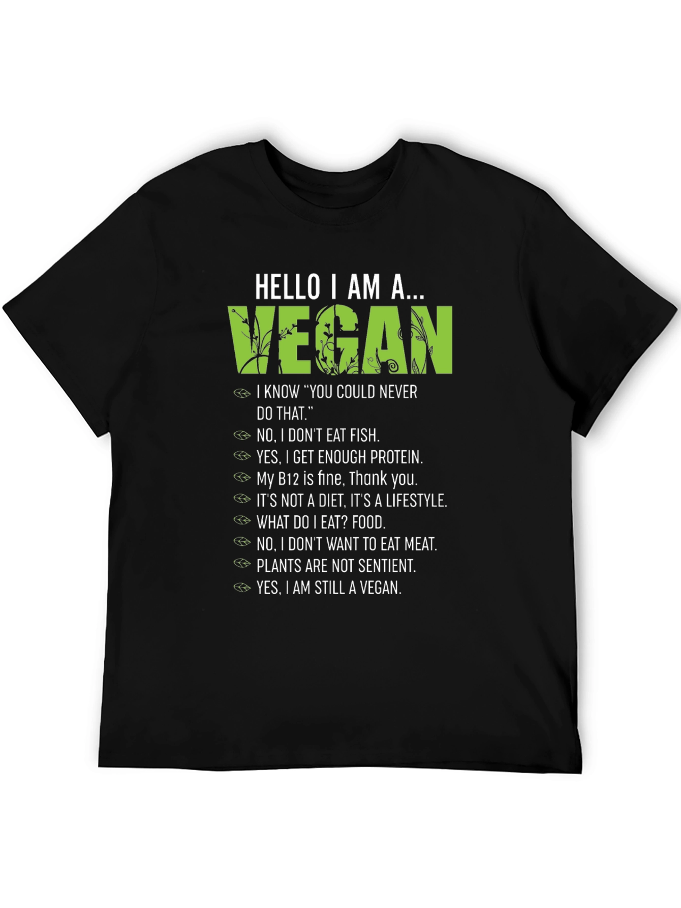 Hello I am a Vegan T-Shirt - Plant-Based Lifestyle